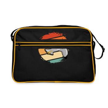 Möwe - Retro Tasche - Schwarz/Gold - Vorne