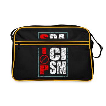 Antirassismus - Retro Tasche - Schwarz/Gold - Vorne