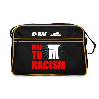 Antirassismus - Retro Tasche - Schwarz/Gold - Vorne