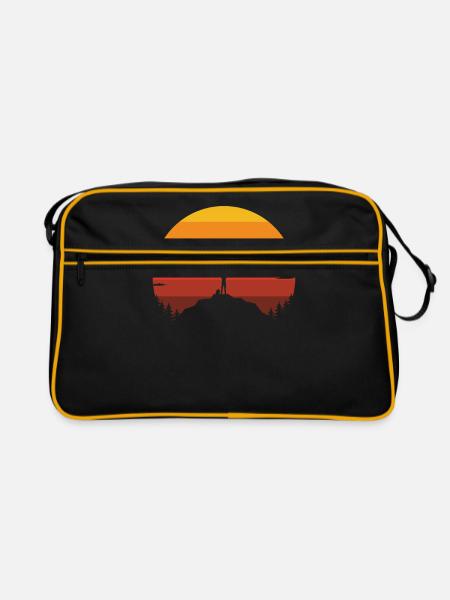 Wandern - Retro Tasche - Schwarz/Gold
