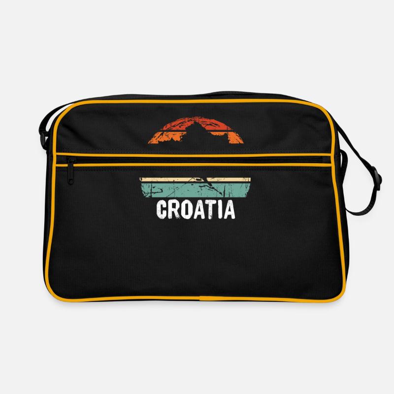 Kroatien - Retro Tasche - Schwarz/Gold