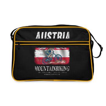 Austria Mountainbiking Vélo Vacances Cadeau - Sac Retro - noir/or - Devant