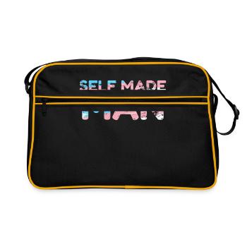 Homme transgenre autodidacte - Sac Retro - noir/or - Devant