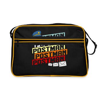 Post postman post saying letter postman gift - Retro Bag - black/gold - Front