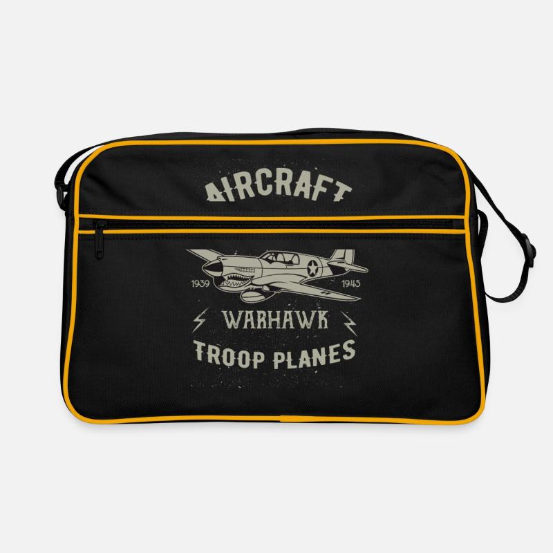Flugzeug - Retro Tasche - Schwarz/Gold