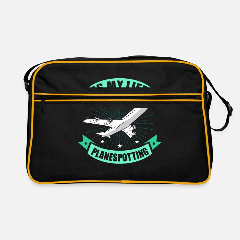 avion - Sac Retro - noir/or