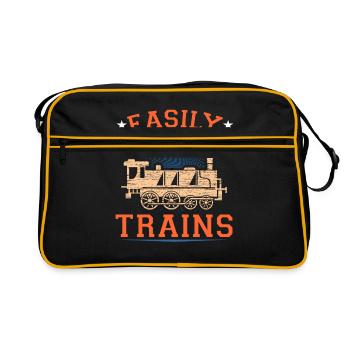 Train trains modèle ferroviaire cadeau de chemin de fer - Sac Retro - noir/or - Devant