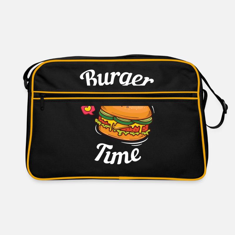 Burger - Retro Tasche - Schwarz/Gold