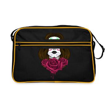 Tag der Toten - Retro Tasche - Schwarz/Gold - Vorne