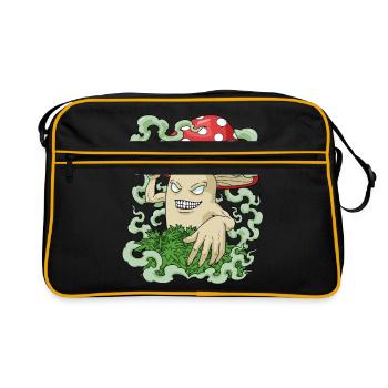 Magic Mushroom Kiffer Cadeau Shrooms Marijuana - Sac Retro - noir/or - Devant