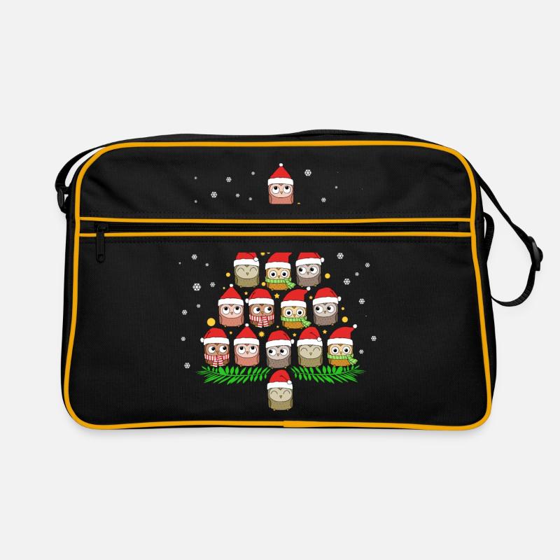 Weihnachtsbaum Eulen Weihnachten Eulenshirt Eule Retro Tasche