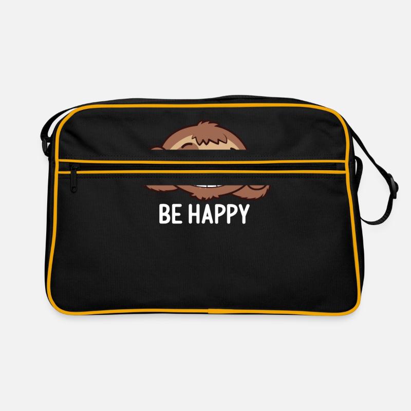 Faultier - Retro Tasche - Schwarz/Gold