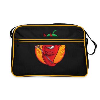 Chili Pfeffer - Retro Tasche - Schwarz/Gold - Vorne