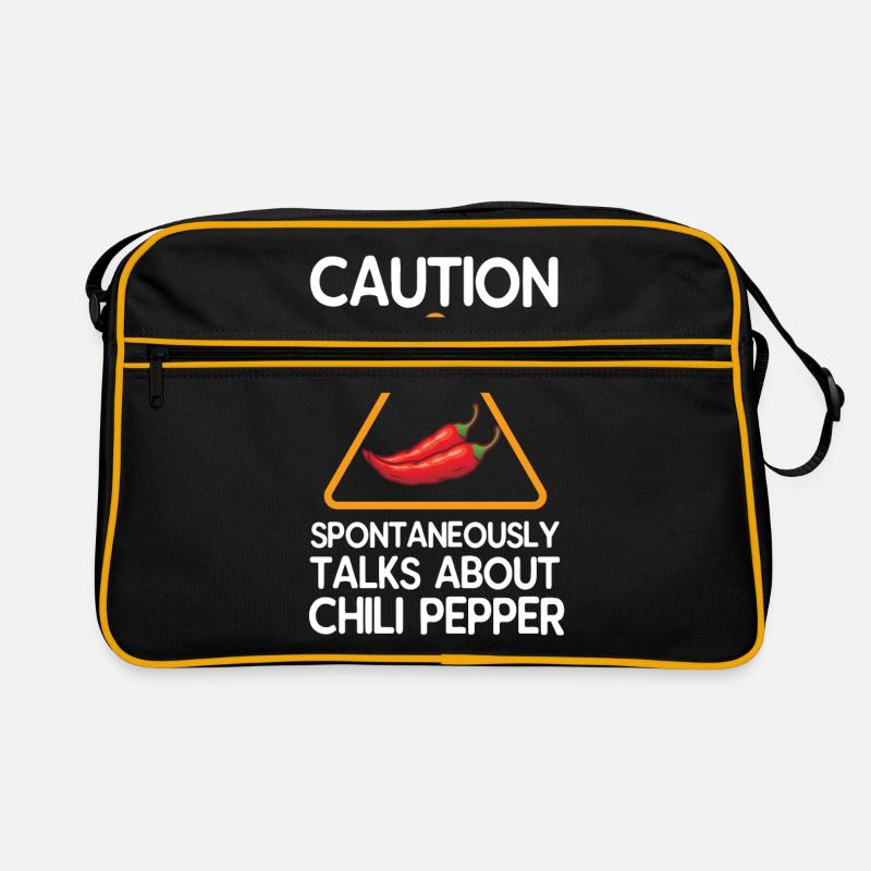 Chili Pfeffer - Retro Tasche - Schwarz/Gold