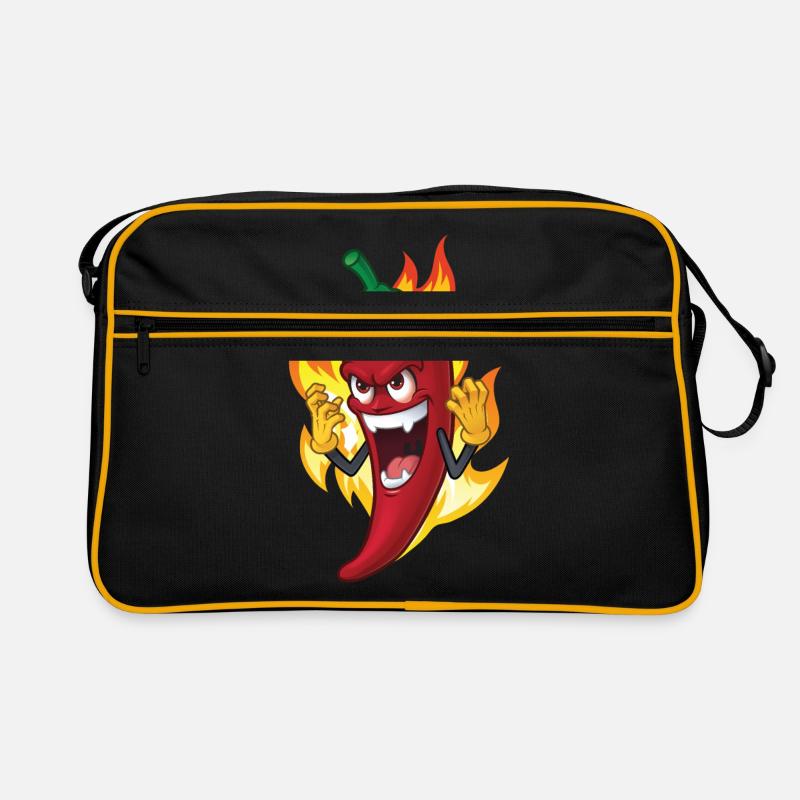Chili Pfeffer Scharfes Essen Geschenkidee Retro Tasche