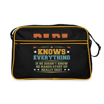 Papa Vater Paps Geschenk Dad Vatertag Geburtstag - Retro Tasche - Schwarz/Gold - Vorne