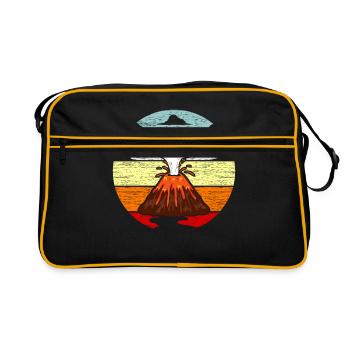 Volcano lava eruption motif gift idea - Retro Bag - black/gold - Front
