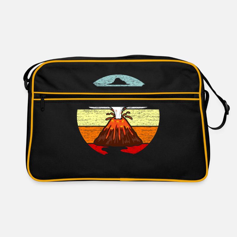 Vulkan Lava Eruption Motiv Geschenkidee Retro Tasche