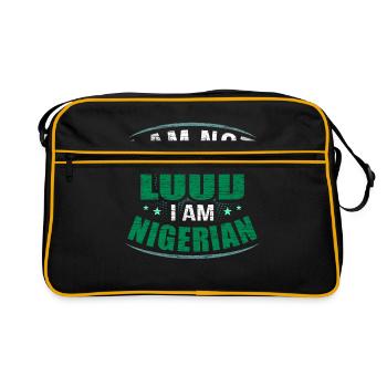 Idée cadeau de voyage pour le drapeau du Nigeria Afrique - Sac Retro - noir/or - Devant