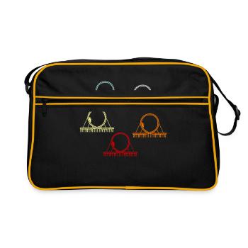 Achterbahnfahrt Spaß Geschenkidee - Retro Tasche - Schwarz/Gold - Vorne