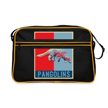 Pangolin gift pangolin tshirt pangolin - Retro Bag - black/gold - Front