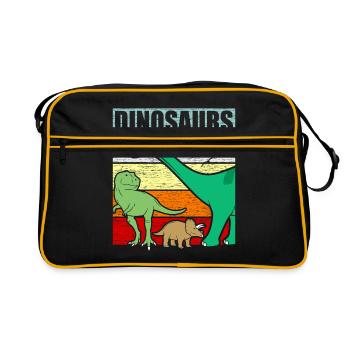 dinosaur - Retro Bag - black/gold - Front