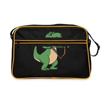 Arc et flèche de sport de tir à l'arc de dinosaure - Sac Retro - noir/or - Devant