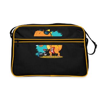 dinosaur - Retro Bag - black/gold - Front