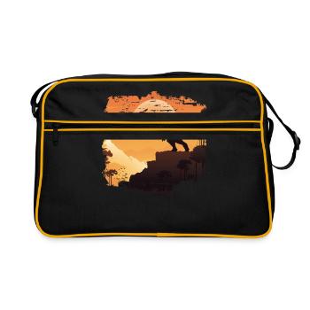 dinosaur - Retro Bag - black/gold - Front