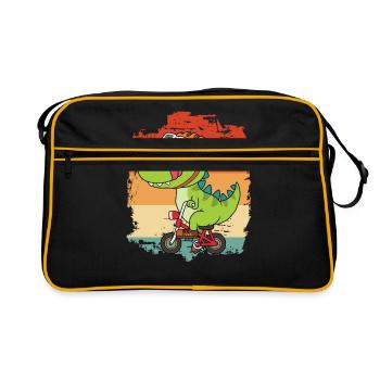 dinosaur - Retro Bag - black/gold - Front