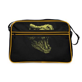Dinosaurier Geschenkidee Dino Liebhaber - Retro Tasche - Schwarz/Gold - Vorne