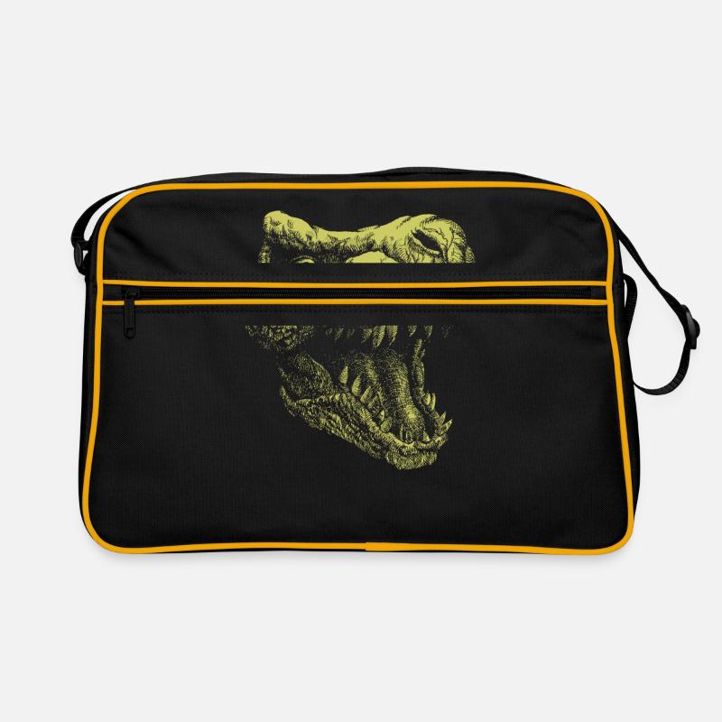 Dinosaurier Geschenkidee Dino Liebhaber - Retro Tasche - Schwarz/Gold