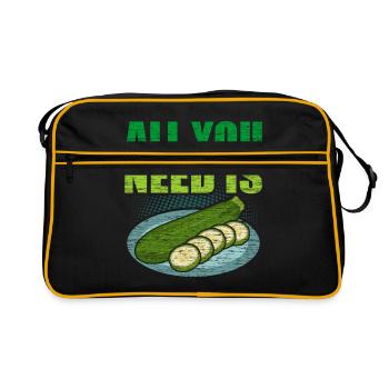 Zucchini - Retro Tasche - Schwarz/Gold - Vorne