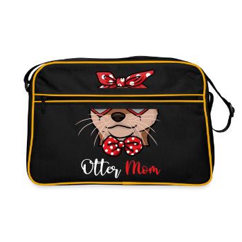 Loutre cadeau femmes loutre amoureux de la loutre - Sac Retro - noir/or - Devant