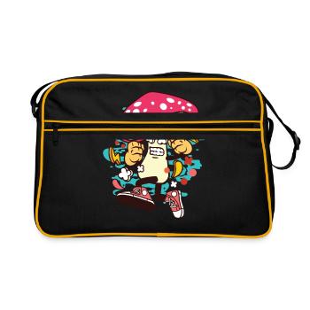 Pilz - Retro Tasche - Schwarz/Gold - Vorne