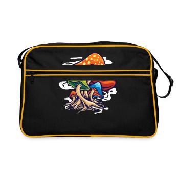 Pilz - Retro Tasche - Schwarz/Gold - Vorne