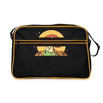 Pilz - Retro Tasche - Schwarz/Gold - Vorne