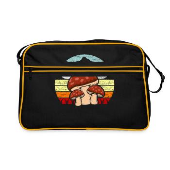 Pilz - Retro Tasche - Schwarz/Gold - Vorne