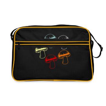 Pilz - Retro Tasche - Schwarz/Gold - Vorne