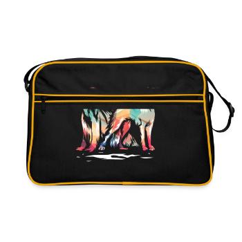 Windhund - Retro Tasche - Schwarz/Gold - Vorne