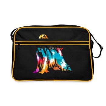 Windhund - Retro Tasche - Schwarz/Gold - Vorne