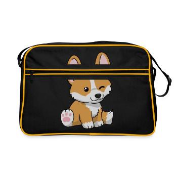 Cadeau de chien corgi mignon femmes chemise de chien corgi - Sac Retro - noir/or - Devant
