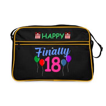 18th birthday - Retro Bag - black/gold - Front