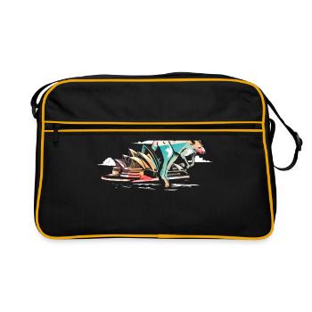 Kangaroo australia - Retro Bag - black/gold - Front