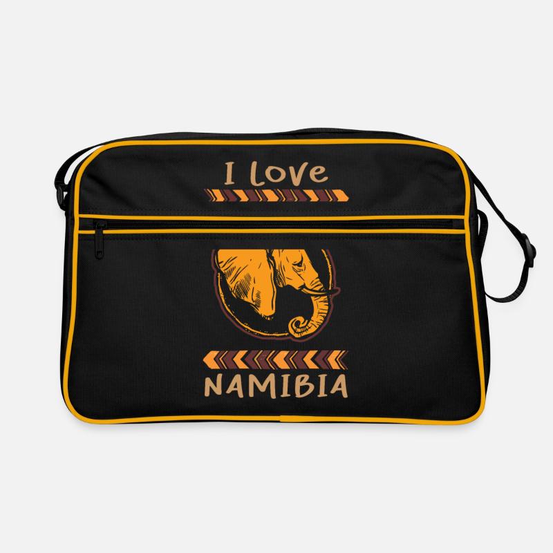 Namibia Afrika Shirt Geschenkidee - Retro Tasche - Schwarz/Gold