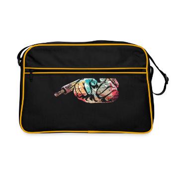 Bäcker Backen - Retro Tasche - Schwarz/Gold - Vorne