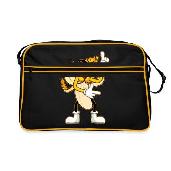 Nudiste strip-tease banane Strip-tease banane - Sac Retro - noir/or - Devant