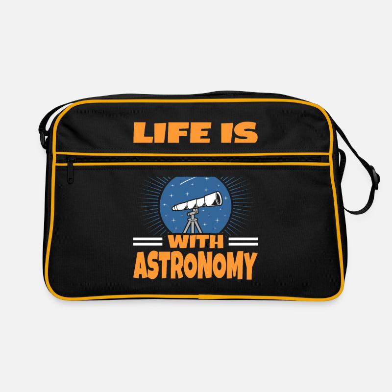 Astronomie - Retro Tasche - Schwarz/Gold