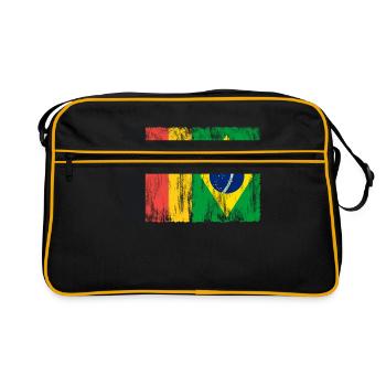 Germany and Brasil Flags - Retro Bag - black/gold - Front