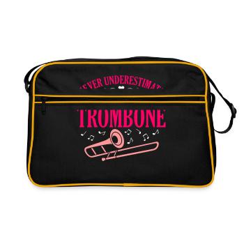 Trombone Trombonist Player Gift - Retro Bag - black/gold - Front